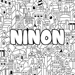 Coloraci&oacute;n del nombre NINON - decorado ciudad