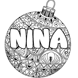 Coloraci&oacute;n del nombre NINA - decorado bola de Navidad