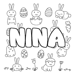 Coloraci&oacute;n del nombre NINA - decorado Pascua