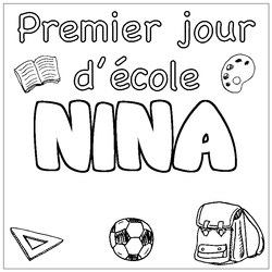 Coloraci&oacute;n del nombre NINA - decorado primer d&iacute;a de escuela