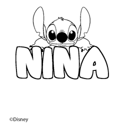 Coloraci&oacute;n del nombre NINA - decorado Stitch