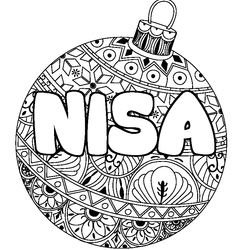 Coloraci&oacute;n del nombre NISA - decorado bola de Navidad