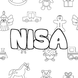 Coloraci&oacute;n del nombre NISA - decorado juguetes