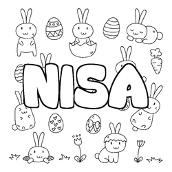 Coloraci&oacute;n del nombre NISA - decorado Pascua