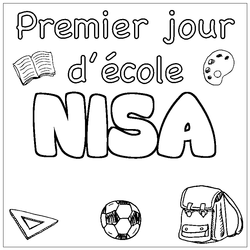 Coloraci&oacute;n del nombre NISA - decorado primer d&iacute;a de escuela