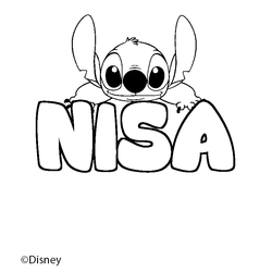 Coloraci&oacute;n del nombre NISA - decorado Stitch