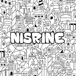 Coloraci&oacute;n del nombre NISRINE - decorado ciudad