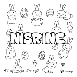 Coloraci&oacute;n del nombre NISRINE - decorado Pascua