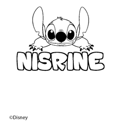 Coloraci&oacute;n del nombre NISRINE - decorado Stitch