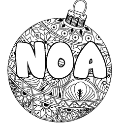 Coloraci&oacute;n del nombre NOA - decorado bola de Navidad