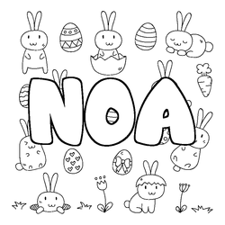 Coloraci&oacute;n del nombre NOA - decorado Pascua