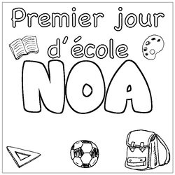 Coloraci&oacute;n del nombre NOA - decorado primer d&iacute;a de escuela