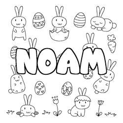 Coloraci&oacute;n del nombre NOAM - decorado Pascua