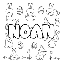 Coloraci&oacute;n del nombre NOAN - decorado Pascua