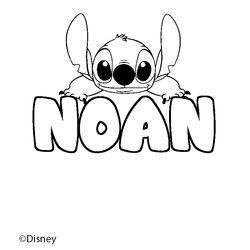 Coloraci&oacute;n del nombre NOAN - decorado Stitch