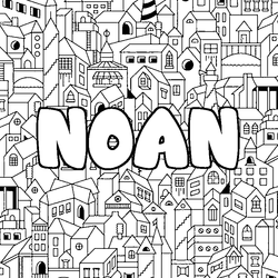 Coloraci&oacute;n del nombre NOAN - decorado ciudad