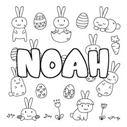 Coloraci&oacute;n del nombre NOAH - decorado Pascua