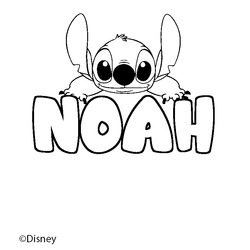 Coloraci&oacute;n del nombre NOAH - decorado Stitch