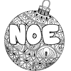 Coloraci&oacute;n del nombre NOE - decorado bola de Navidad