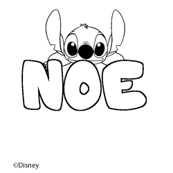 Coloraci&oacute;n del nombre NOE - decorado Stitch