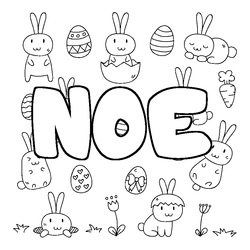 Coloraci&oacute;n del nombre NOE - decorado Pascua