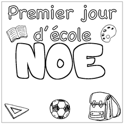 Coloraci&oacute;n del nombre NOE - decorado primer d&iacute;a de escuela