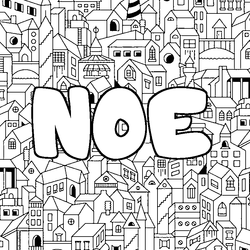 Coloraci&oacute;n del nombre NOE - decorado ciudad