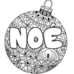 Coloraci&oacute;n del nombre NO&Eacute; - decorado bola de Navidad