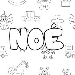 Coloraci&oacute;n del nombre NO&Eacute; - decorado juguetes