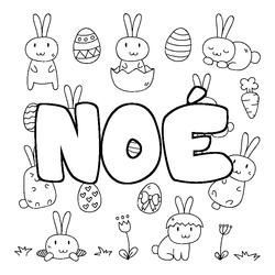 Coloraci&oacute;n del nombre NO&Eacute; - decorado Pascua