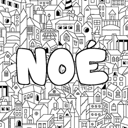 Coloraci&oacute;n del nombre NO&Eacute; - decorado ciudad