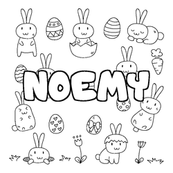 Coloraci&oacute;n del nombre NOEMY - decorado Pascua