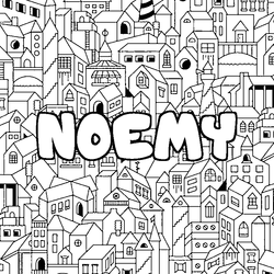 Coloraci&oacute;n del nombre NOEMY - decorado ciudad