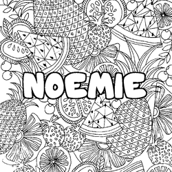 Coloraci&oacute;n del nombre NOEMIE - decorado mandala de frutas