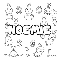Coloraci&oacute;n del nombre NOEMIE - decorado Pascua