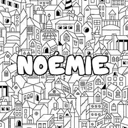 Coloraci&oacute;n del nombre NO&Eacute;MIE - decorado ciudad