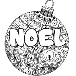 Coloraci&oacute;n del nombre NO&Euml;L - decorado bola de Navidad