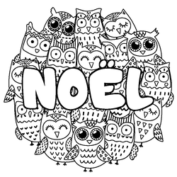 Coloraci&oacute;n del nombre NO&Euml;L - decorado b&uacute;hos