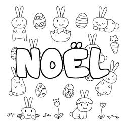 Coloraci&oacute;n del nombre NO&Euml;L - decorado Pascua