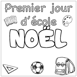 Coloraci&oacute;n del nombre NO&Euml;L - decorado primer d&iacute;a de escuela