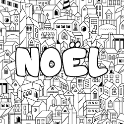 Coloraci&oacute;n del nombre NO&Euml;L - decorado ciudad