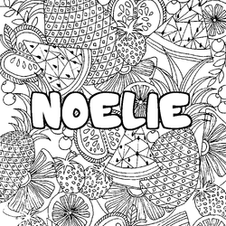Coloraci&oacute;n del nombre NOELIE - decorado mandala de frutas