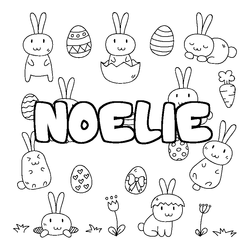 Coloraci&oacute;n del nombre NOELIE - decorado Pascua