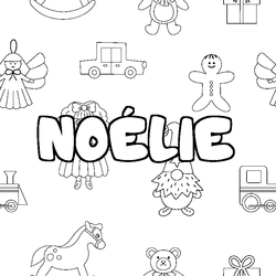 Coloraci&oacute;n del nombre NO&Eacute;LIE - decorado juguetes