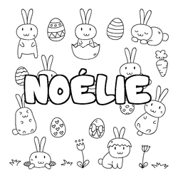 Coloraci&oacute;n del nombre NO&Eacute;LIE - decorado Pascua