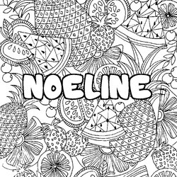 Coloraci&oacute;n del nombre NOELINE - decorado mandala de frutas