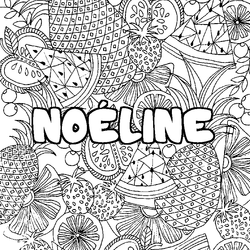Coloraci&oacute;n del nombre NO&Eacute;LINE - decorado mandala de frutas