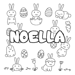 Coloraci&oacute;n del nombre NOELLA - decorado Pascua