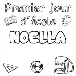 Coloraci&oacute;n del nombre NOELLA - decorado primer d&iacute;a de escuela