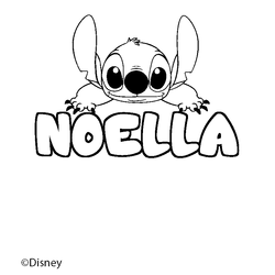 Coloraci&oacute;n del nombre NOELLA - decorado Stitch